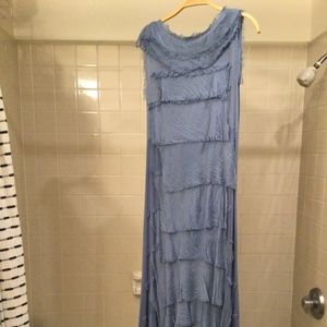 New, Never Worn Denim Blue Italian Brand Gigi Moda Silk Dress